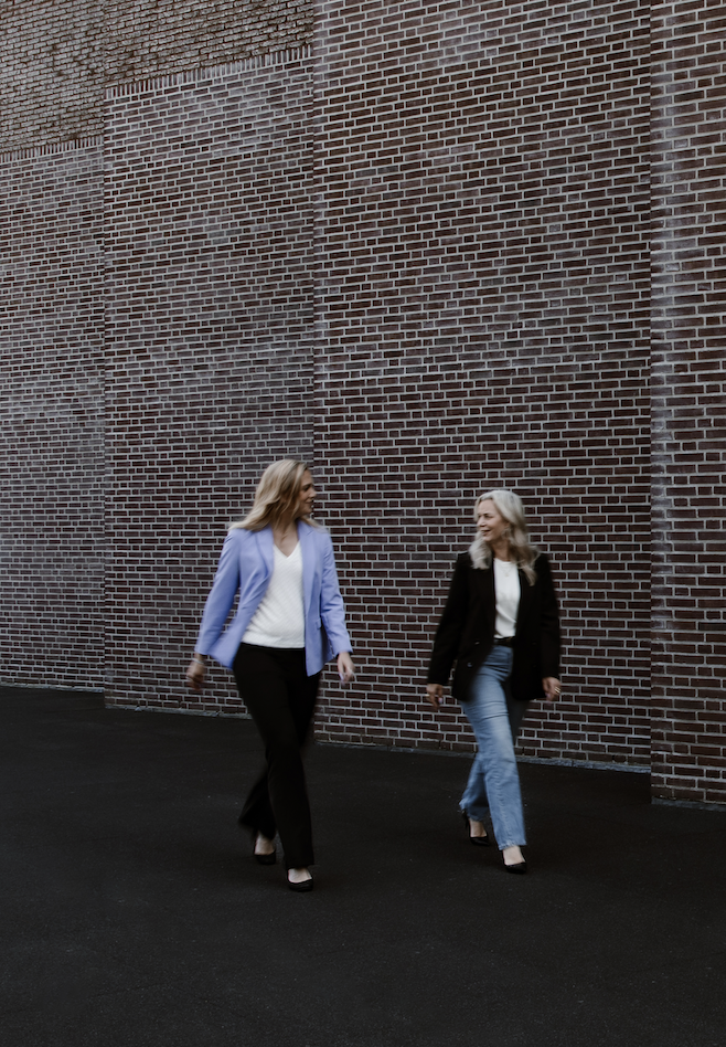 Two women walking